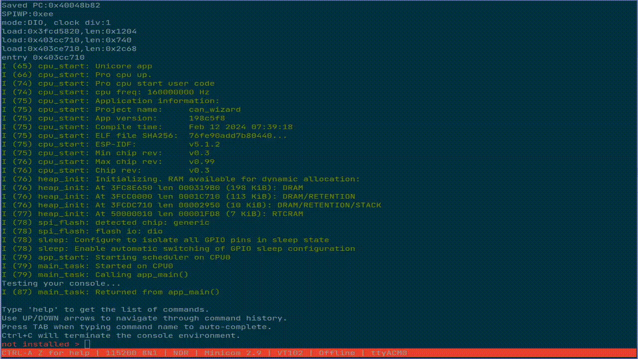 Interactive UART console